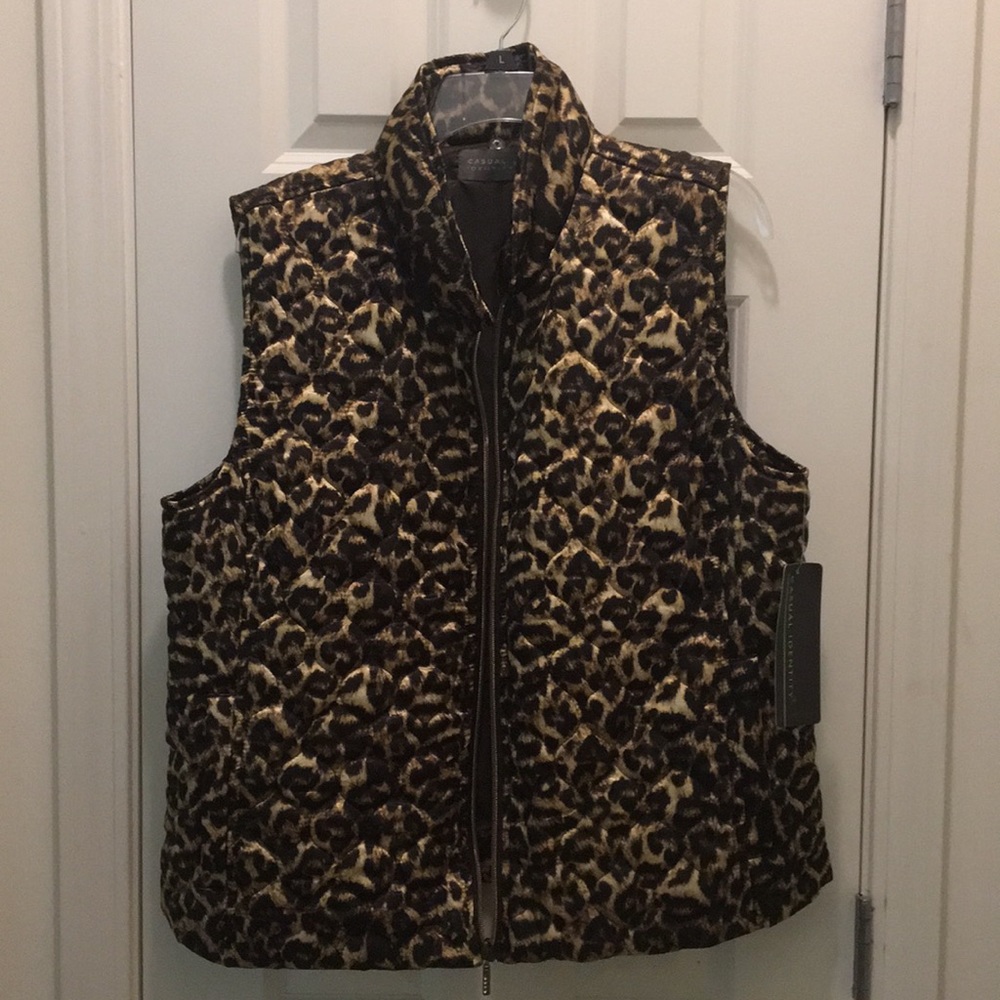 Casual Identity Leopard Vest XL,  NWT
